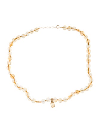 Necklace 14K 1.24ct Citrine Beaded Pendant Necklace