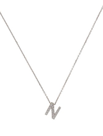 KC Designs 14K Diamond Block Initial 'N' Pendant Necklace