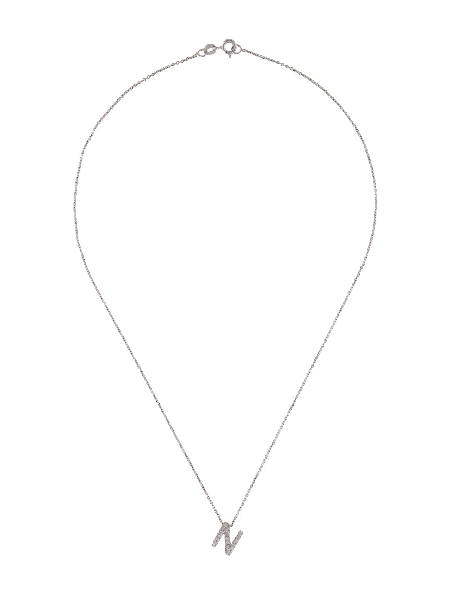 KC Designs 14K Diamond Block Initial 'N' Pendant Necklace