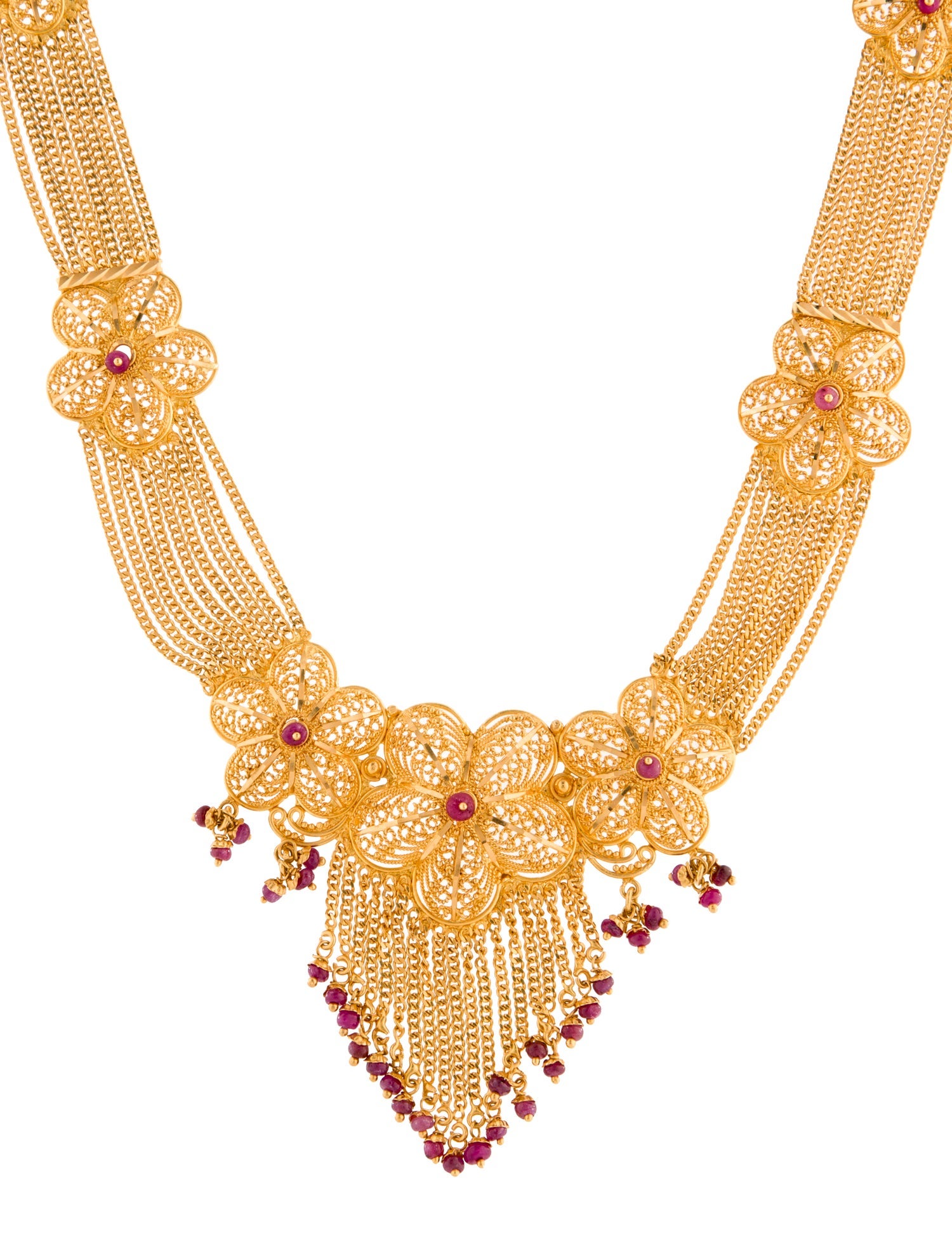 Necklace 22K Ruby Station Necklace