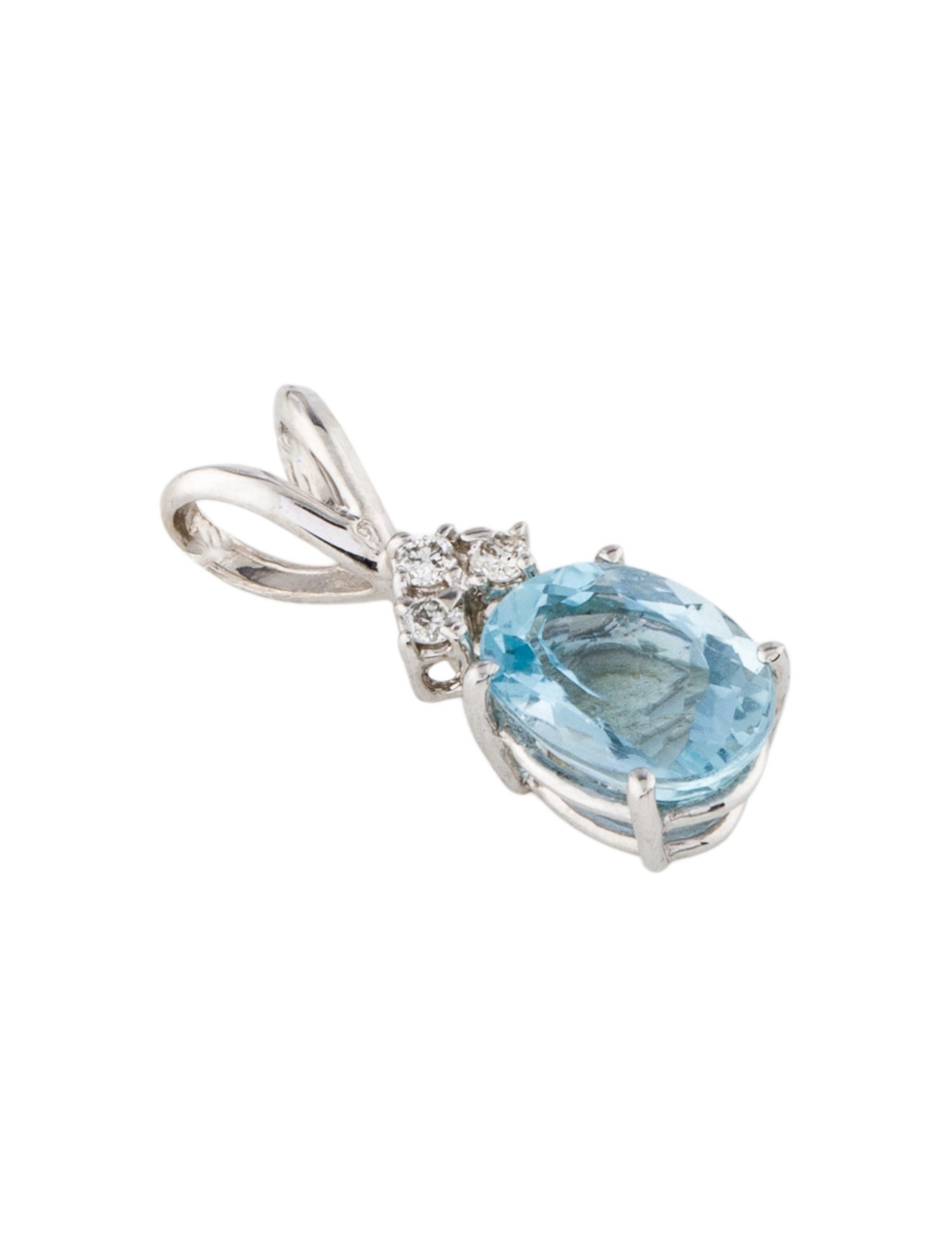 Necklace 14K 1.05ct Aquamarine & Diamond Pendant