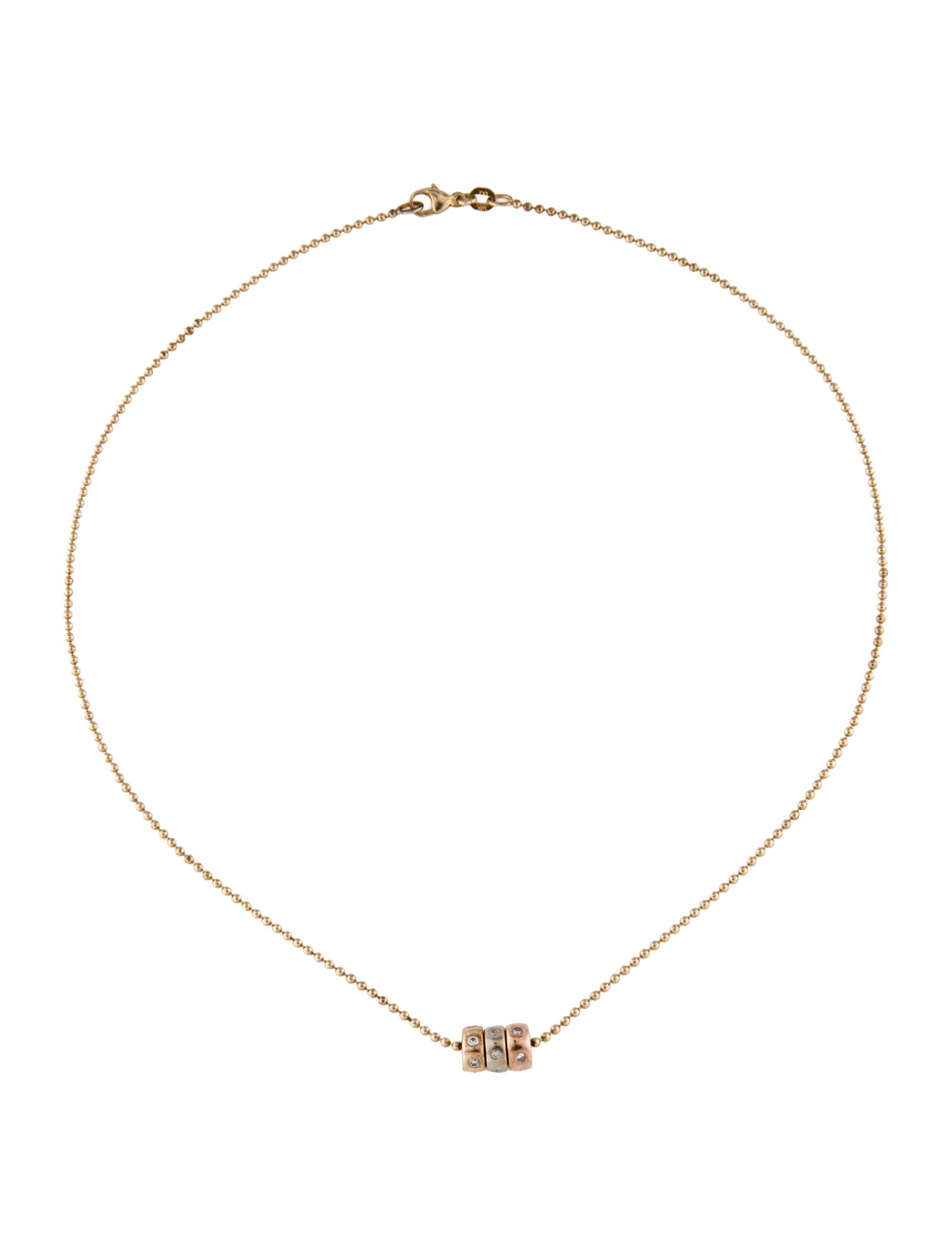 Necklace 14K Diamond Tri-color Slider Pendants Necklace