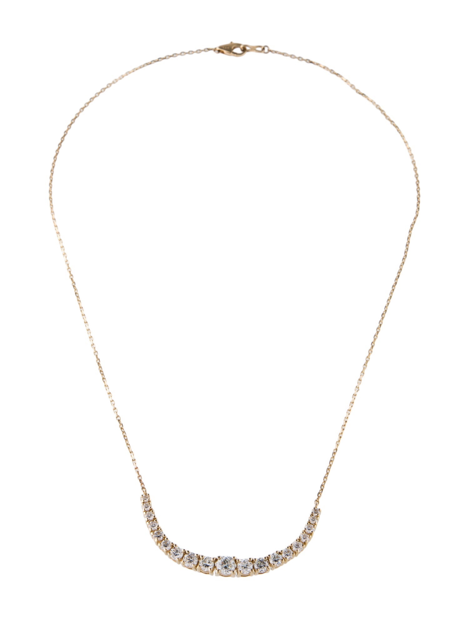 Necklace 14K 2.05ctw diamond Graduated Bar