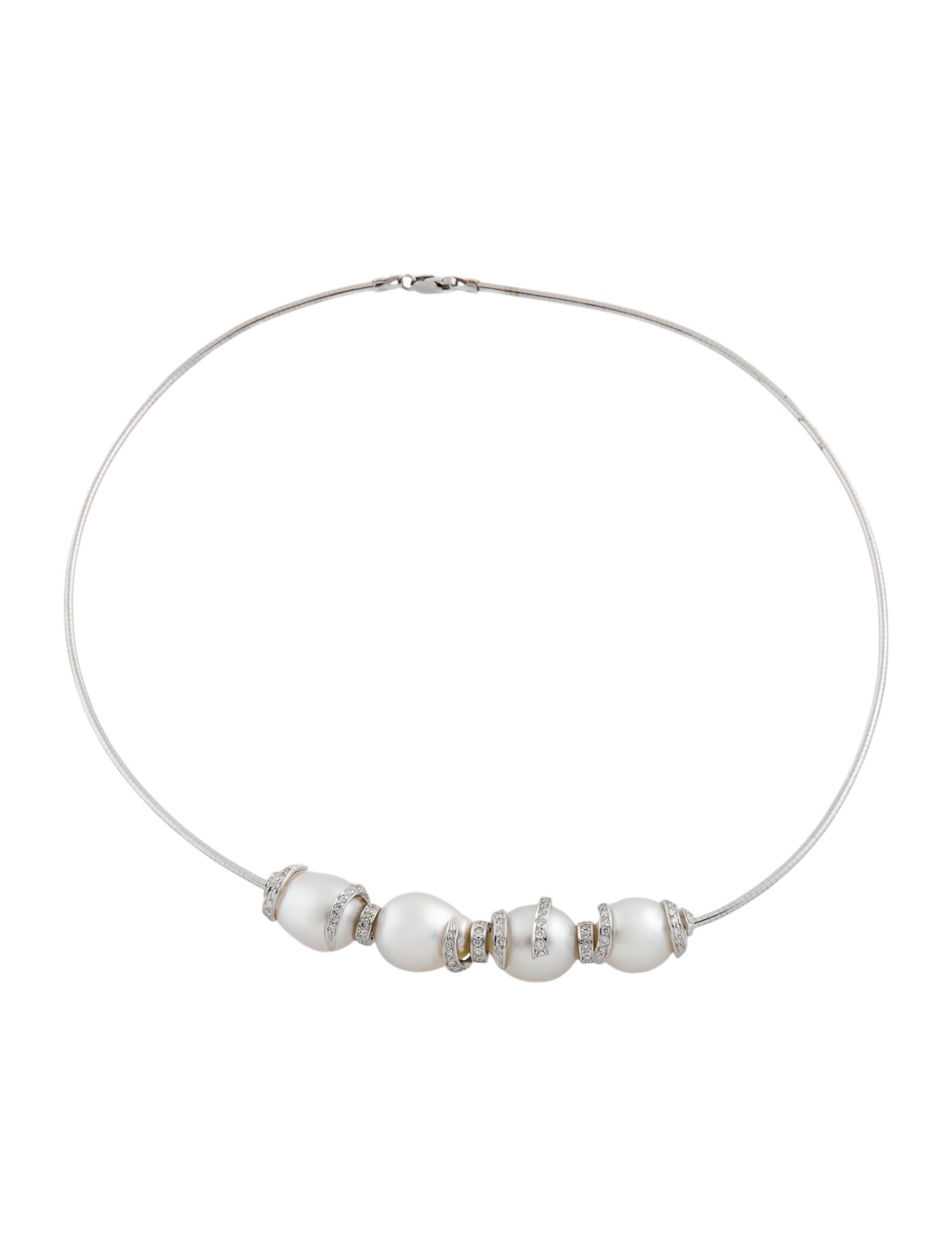 Necklace 14K Cultured Pearl & Diamond Choker
