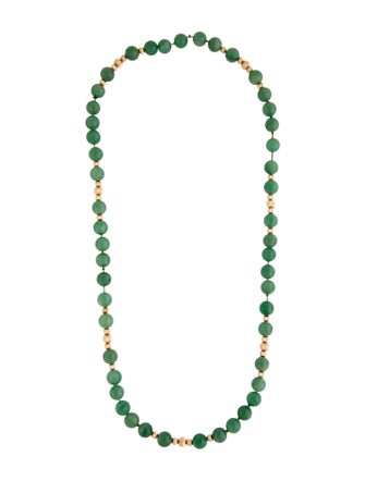 Necklace 14K Aventurine Quartz Bead Strand