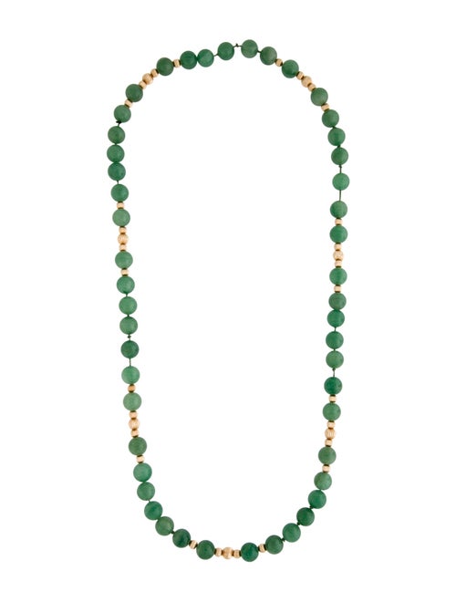 Necklace 14K Aventurine Quartz Bead Strand