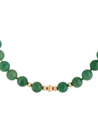 Necklace 14K Aventurine Quartz Bead Strand
