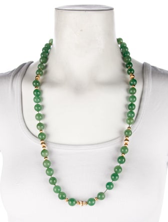 Necklace 14K Aventurine Quartz Bead Strand