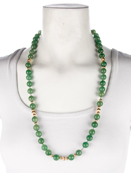 Necklace 14K Aventurine Quartz Bead Strand
