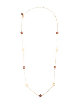 Necklace 14K Dyed Cultured Pearl & Citrine Station Necklace
