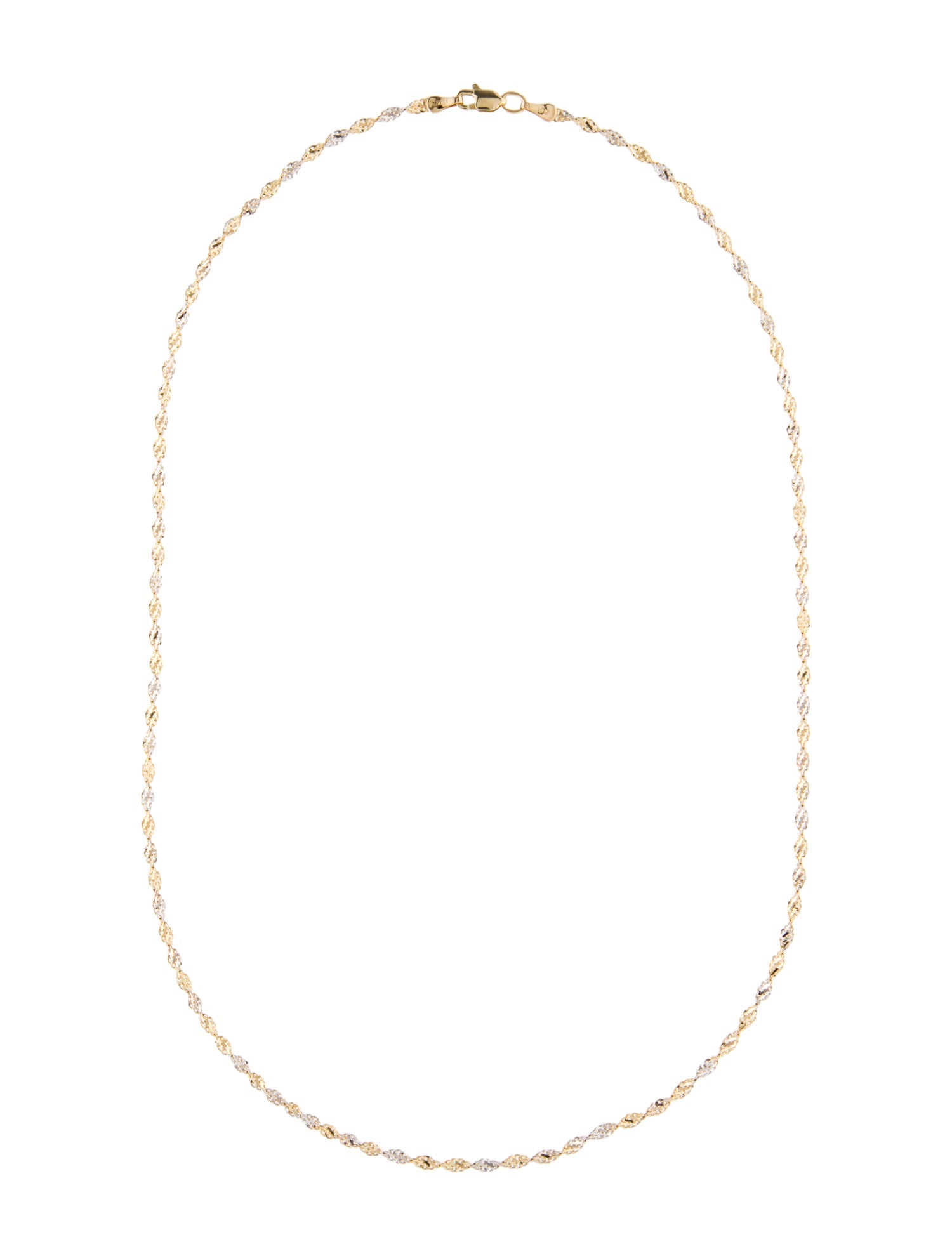 Necklace 14K Two-Tone Twist Chain Necklace