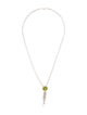 Necklace 14K4.06ctw Peridot & Diamond Tassel Pendant Necklace