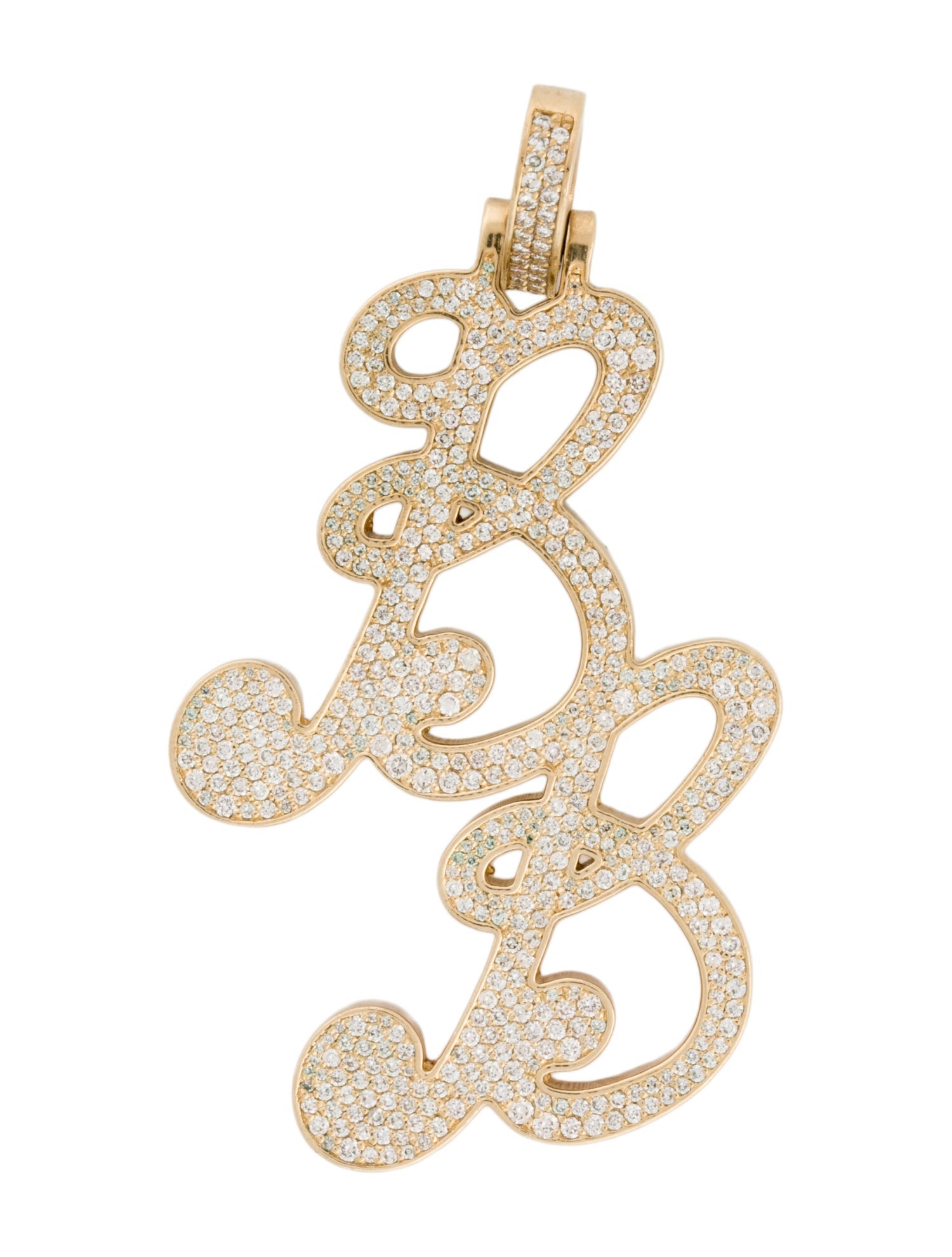 Necklace 14K Diamond 'BB' Pendant