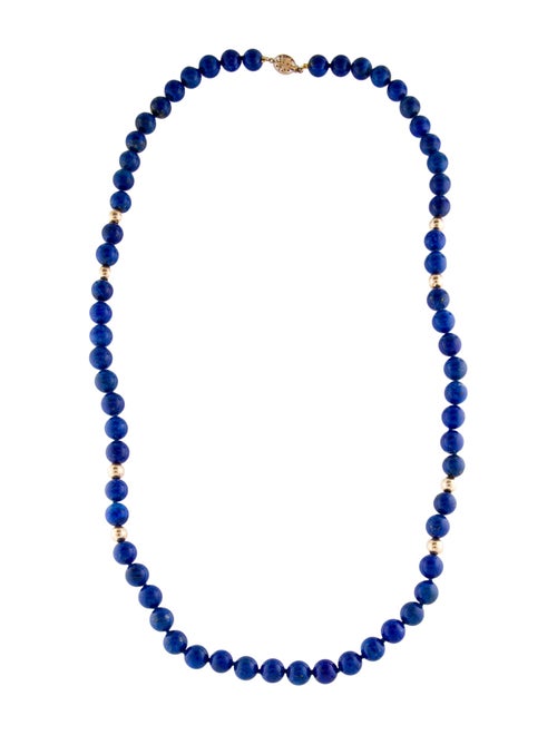 Necklace 14K Lapis Lazuli Bead Strand Necklace