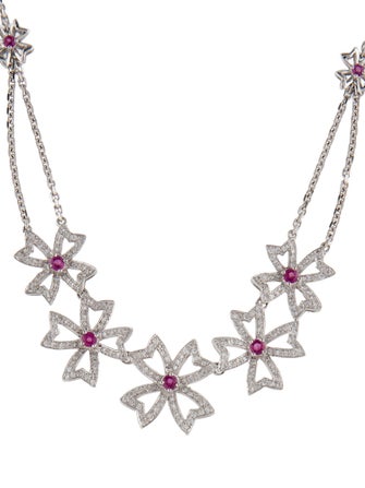 Necklace 18K Ruby & Diamond Collar Necklace