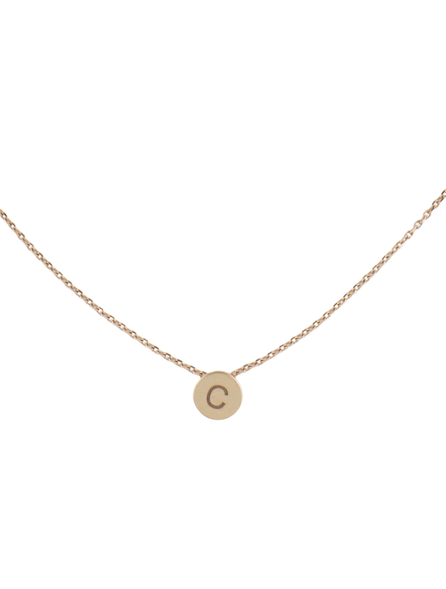 Necklace 14K Initial 'C' Pendant Necklace