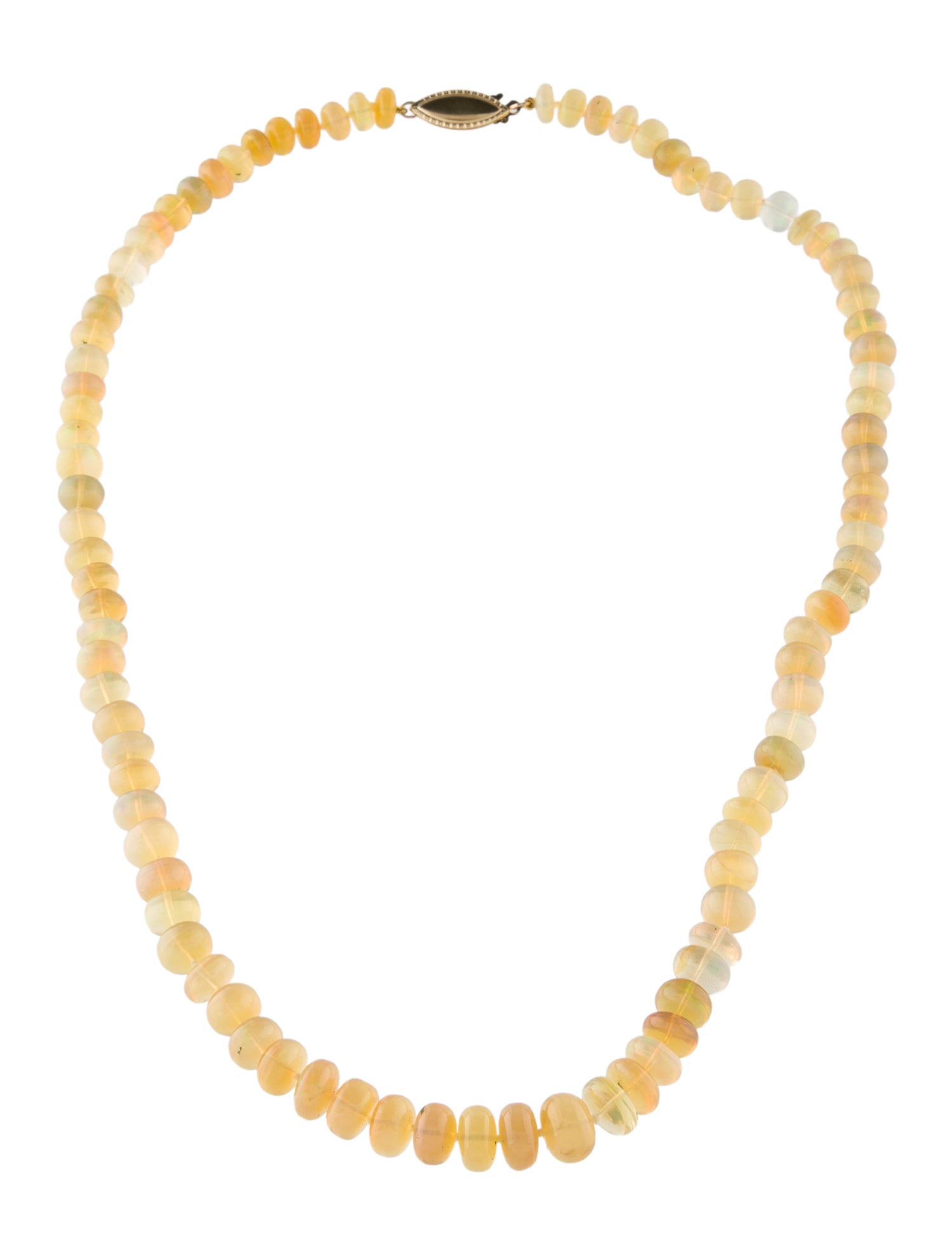 Necklace 14K Jelly Opal Bead Strand Necklace