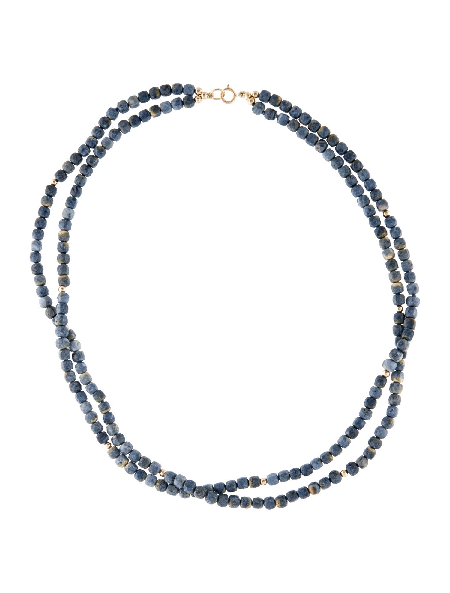 Necklace 14K Coral Double Strand Bead
