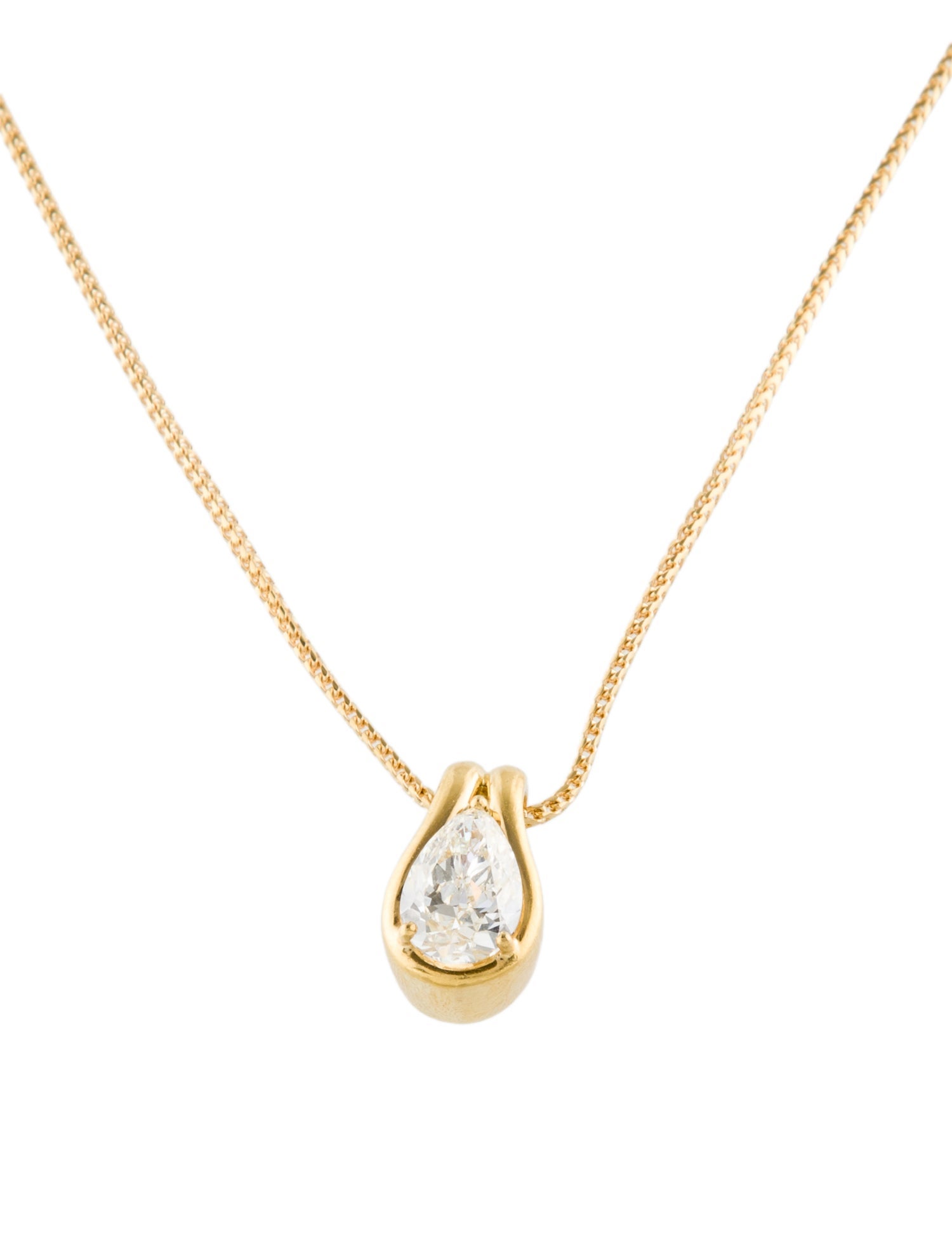 Necklace 18K 1.87ct Diamond Solitaire Pendant Necklace