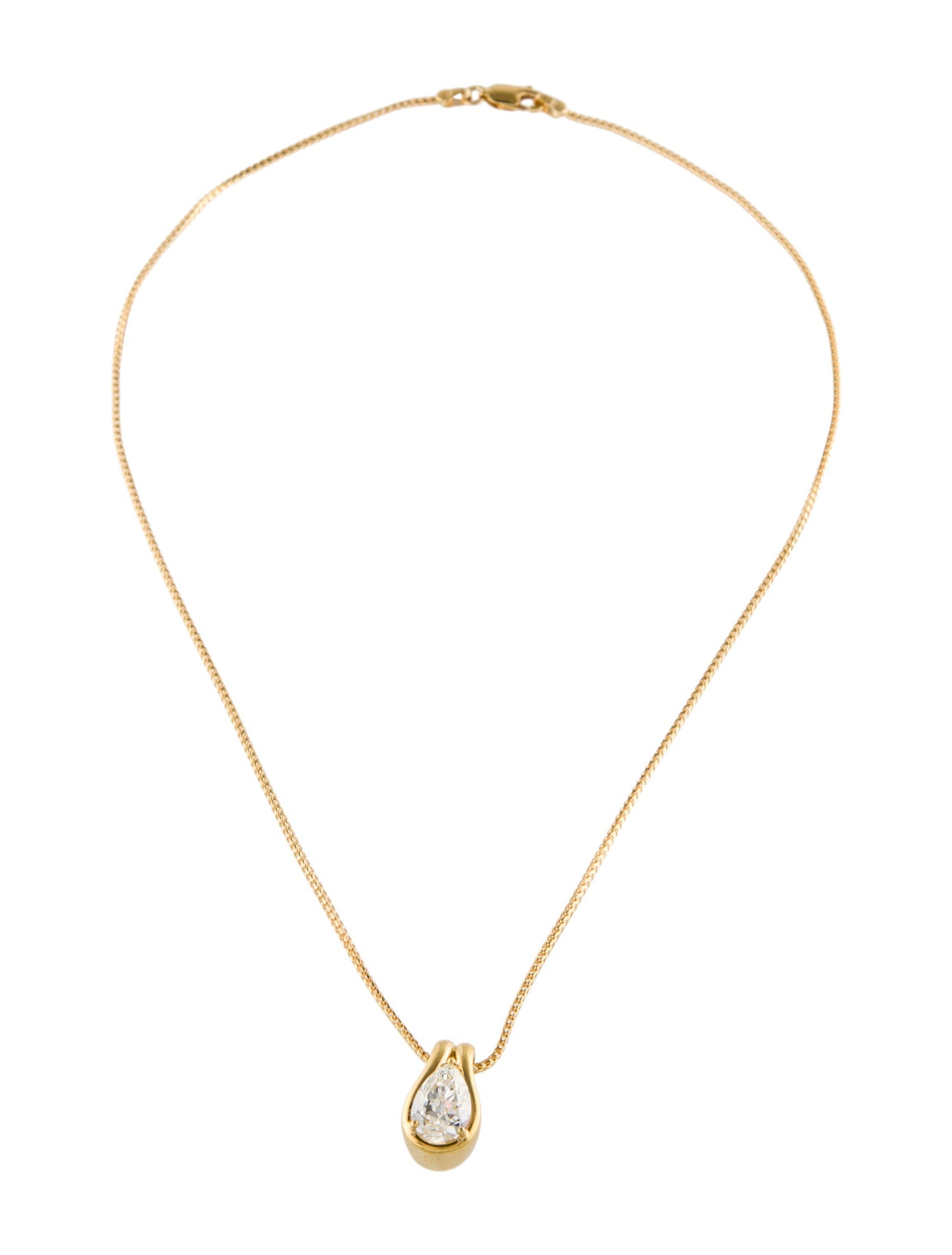 Necklace 18K 1.87ct Diamond Solitaire Pendant Necklace