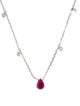 Necklace 14K Ruby & Diamond Pendant Collar Necklace