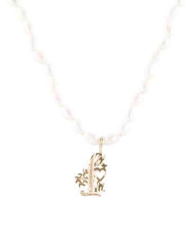 Necklace Pendant 14K Pearl Strand '#1 Mom' 4.0-5.0mm