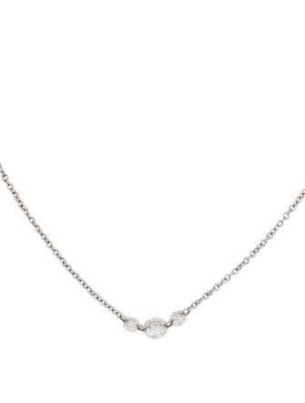 Necklace 14K Diamond Floating Station Necklace