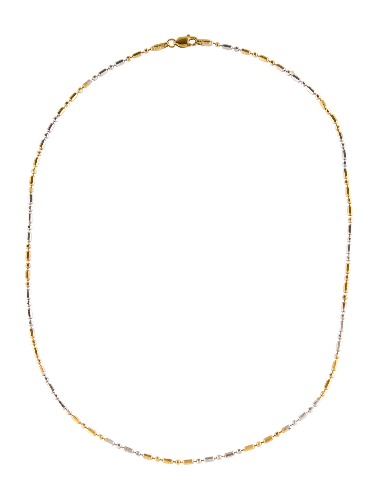 Necklace 18K Mixed Bead Chain Necklace