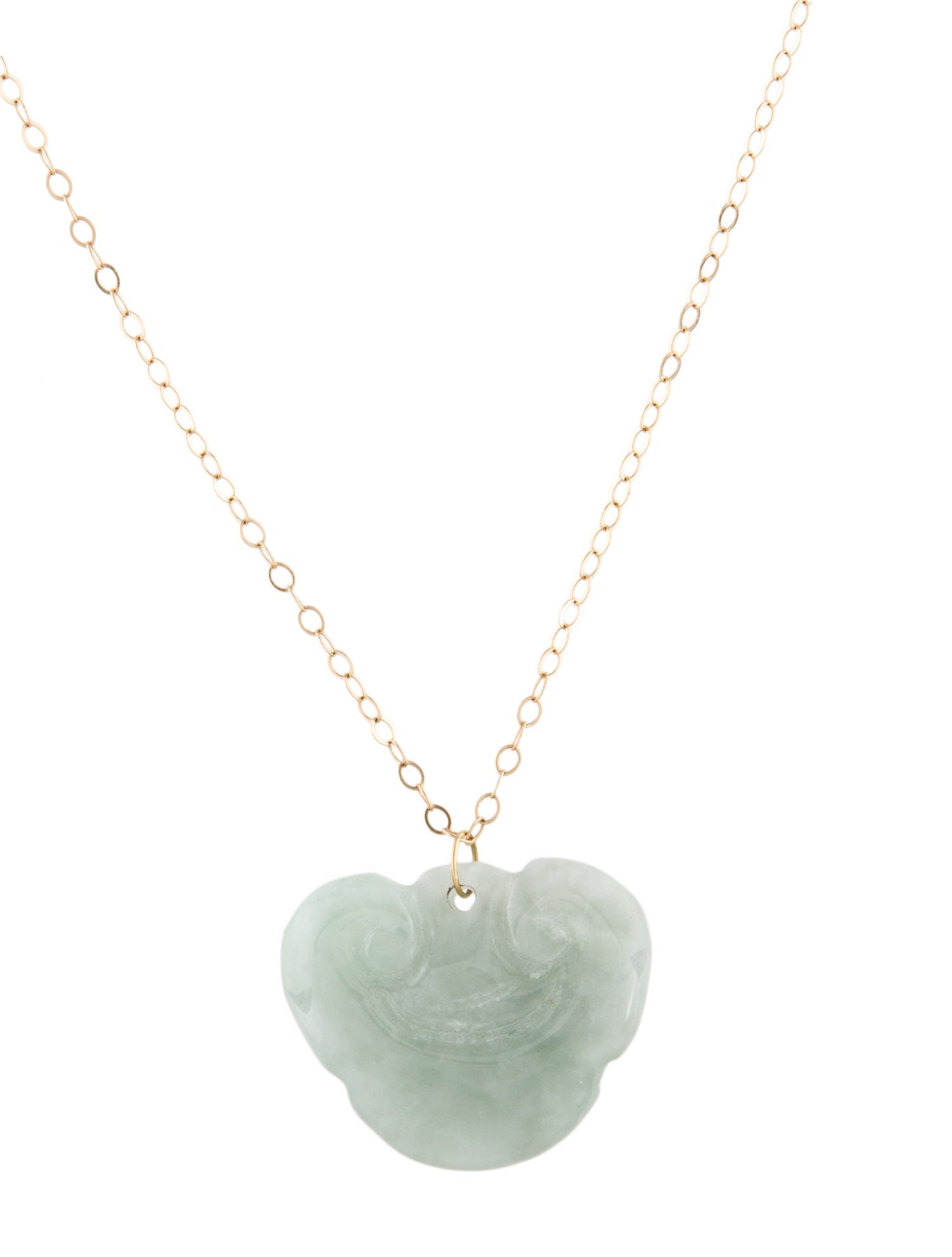 Necklace 14K Jadeite Pendant Necklace