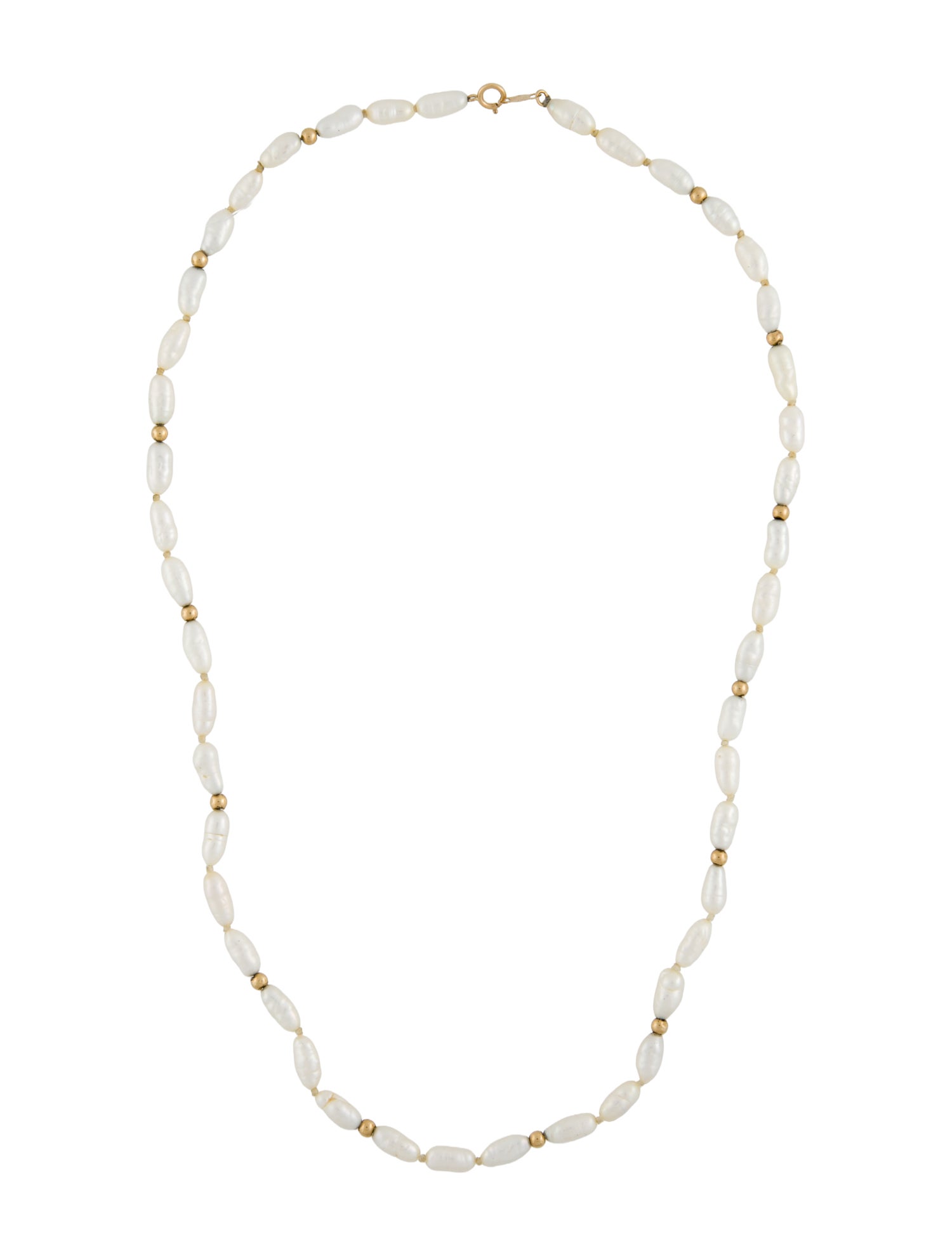 Necklace 14K Pearl Bead Strand Necklace