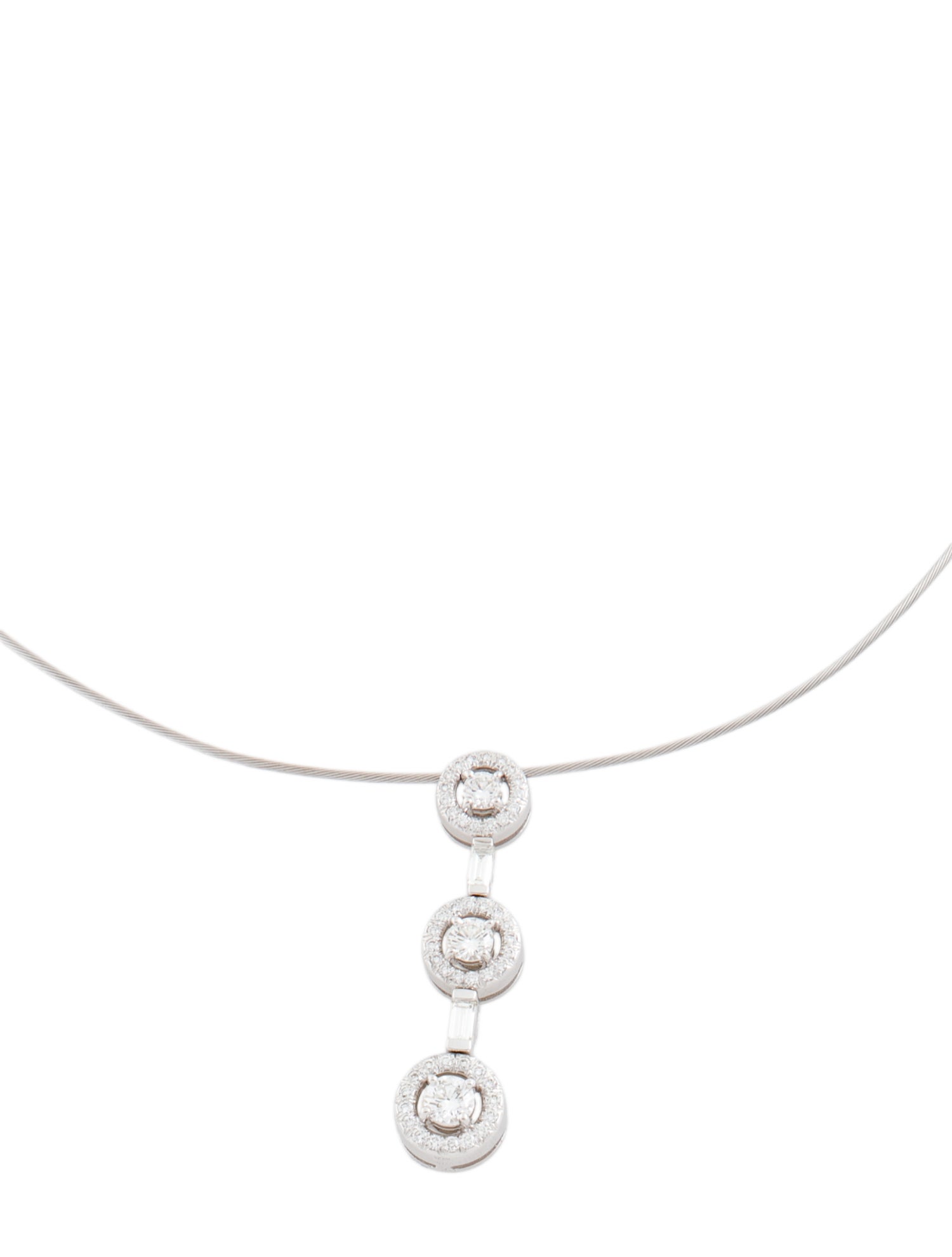 Necklace Jean Vitau 18K 1.20ctw Diamond Pendant on Unbranded Chain Necklace