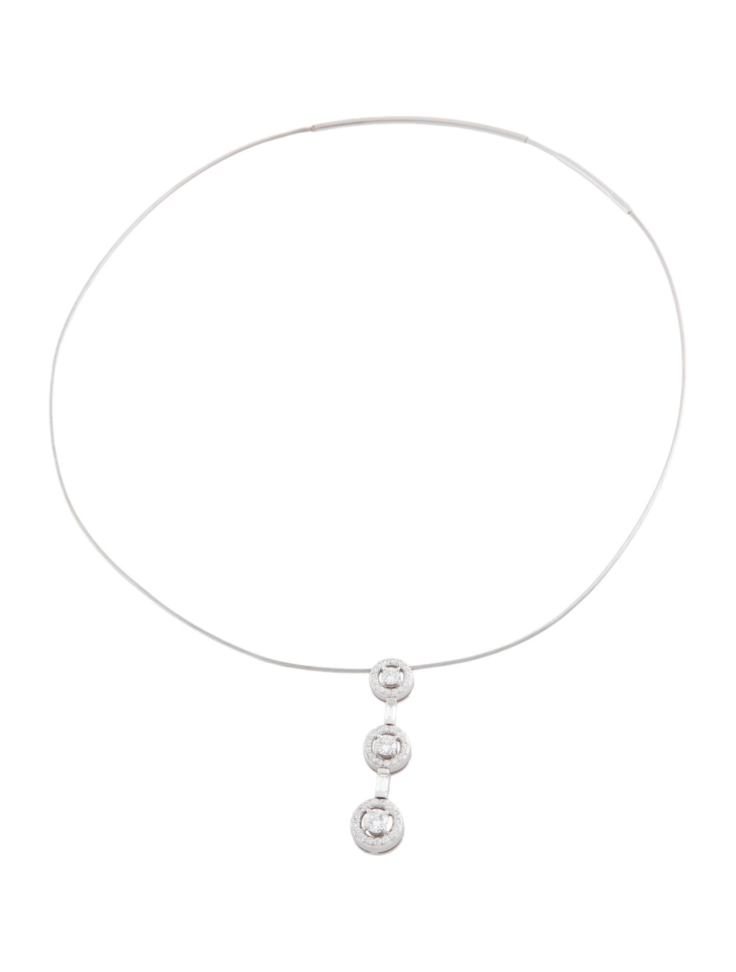 Necklace Jean Vitau 18K 1.20ctw Diamond Pendant on Unbranded Chain Necklace