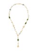 Necklace 18K Pearl, Peridot & Sapphire Lavalier Necklace