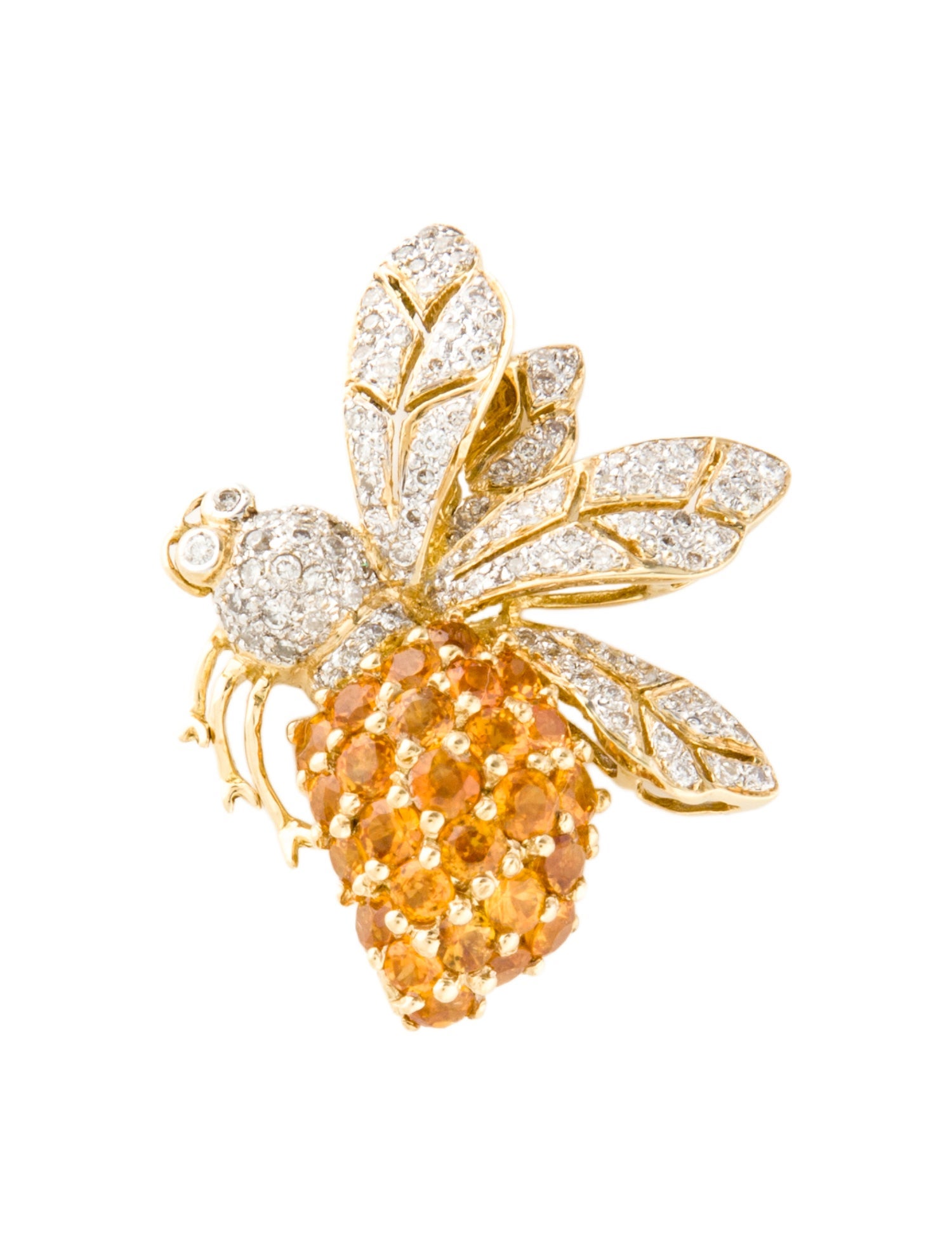 Necklace 18K 1.84ctw Sapphire & Diamond Bee Pendant