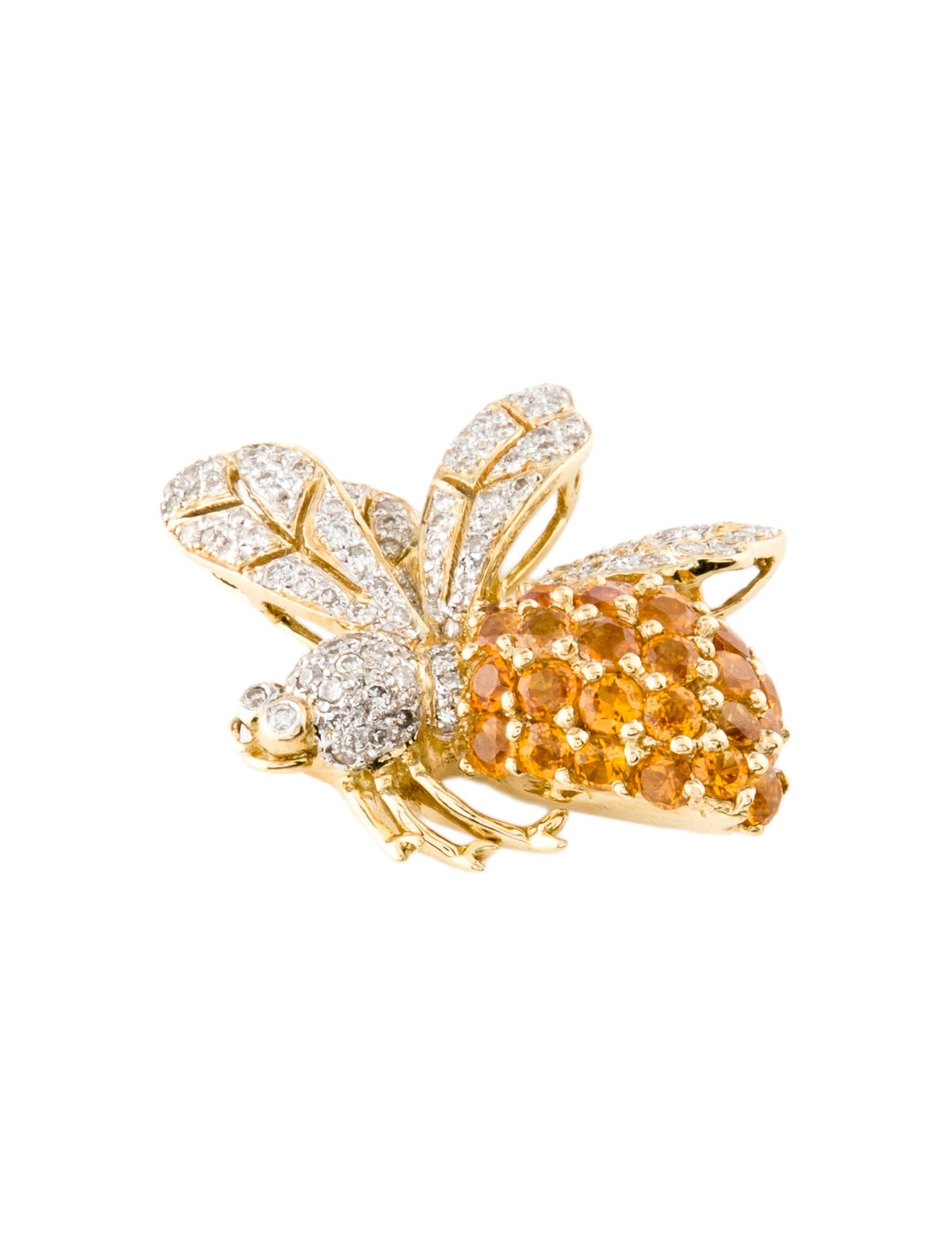 Necklace 18K 1.84ctw Sapphire & Diamond Bee Pendant