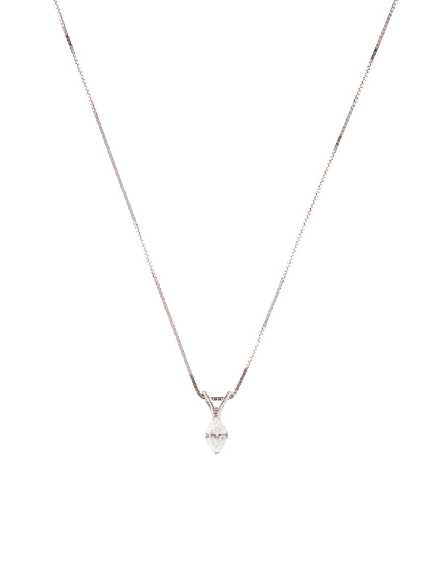 Necklace 14K Diamond Marquise Solitaire Pendant