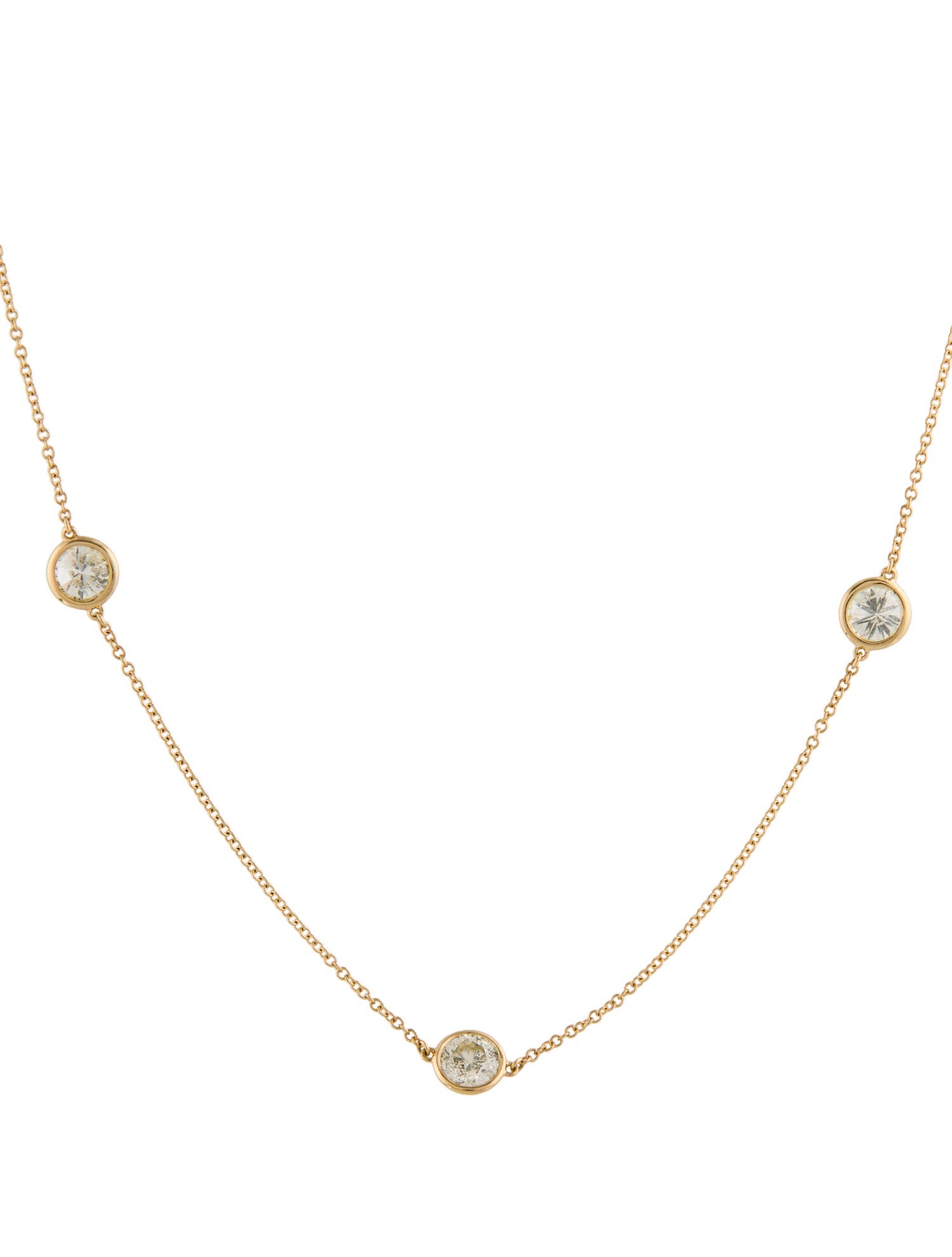 Necklace 14K 1.49ctw Diamond Station Necklace