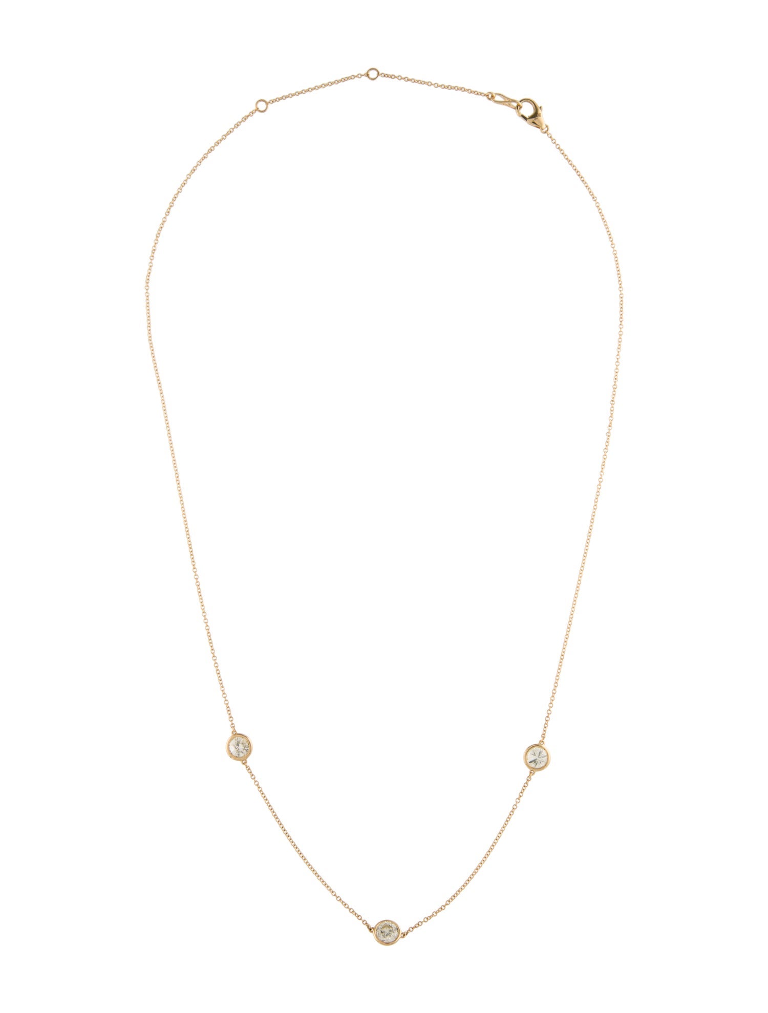Necklace 14K 1.49ctw Diamond Station Necklace