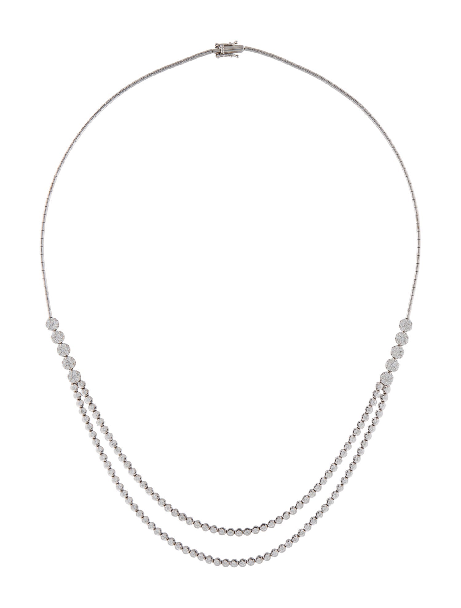 Necklace 14K 3.16ctw Diamond Double Row