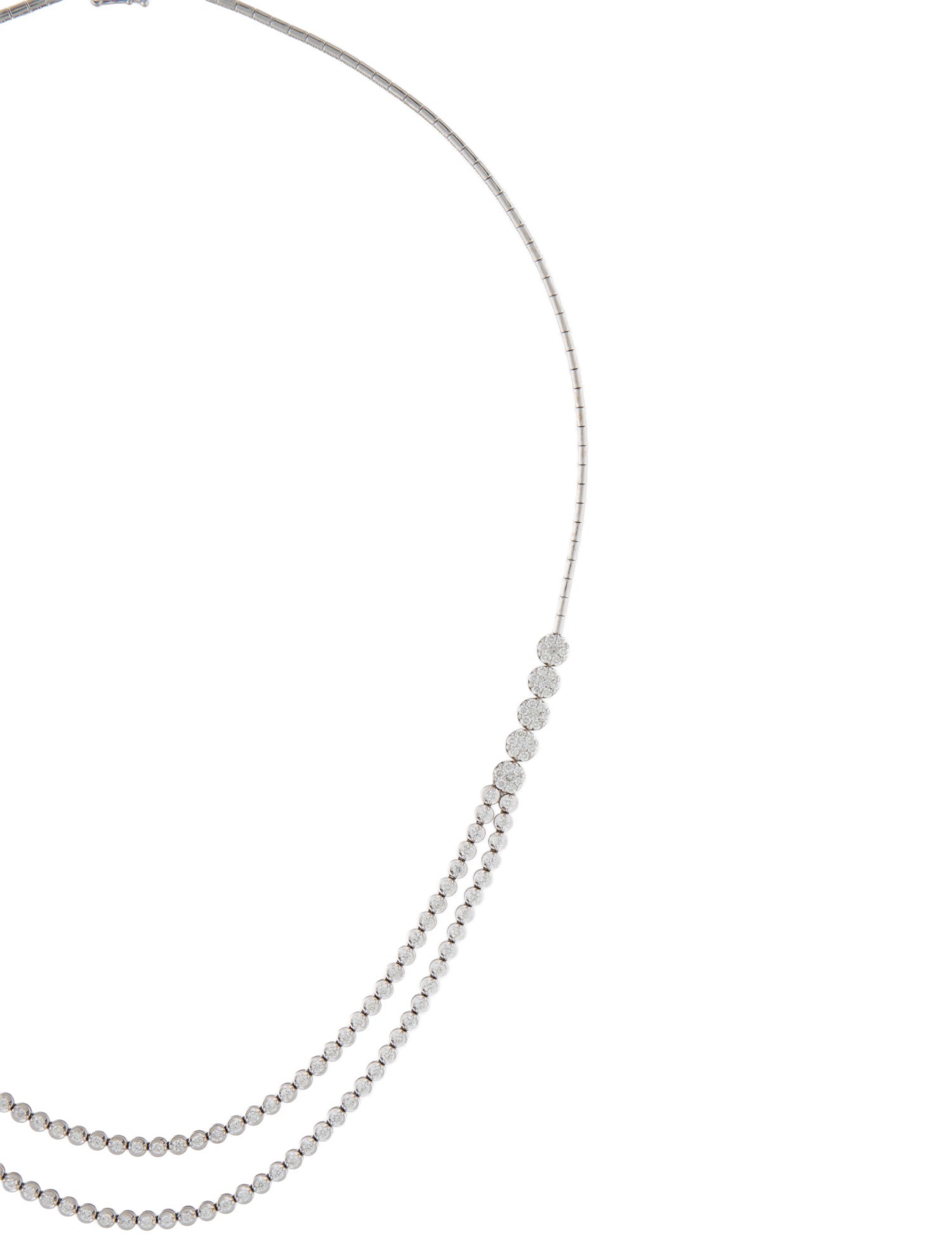 Necklace 14K 3.16ctw Diamond Double Row