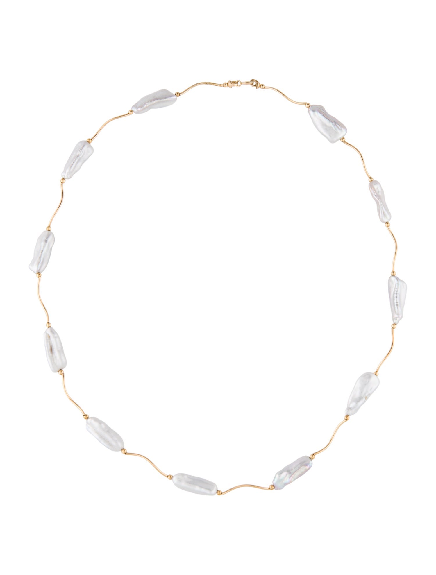 Necklace 14K Keshi Pearl Wavy