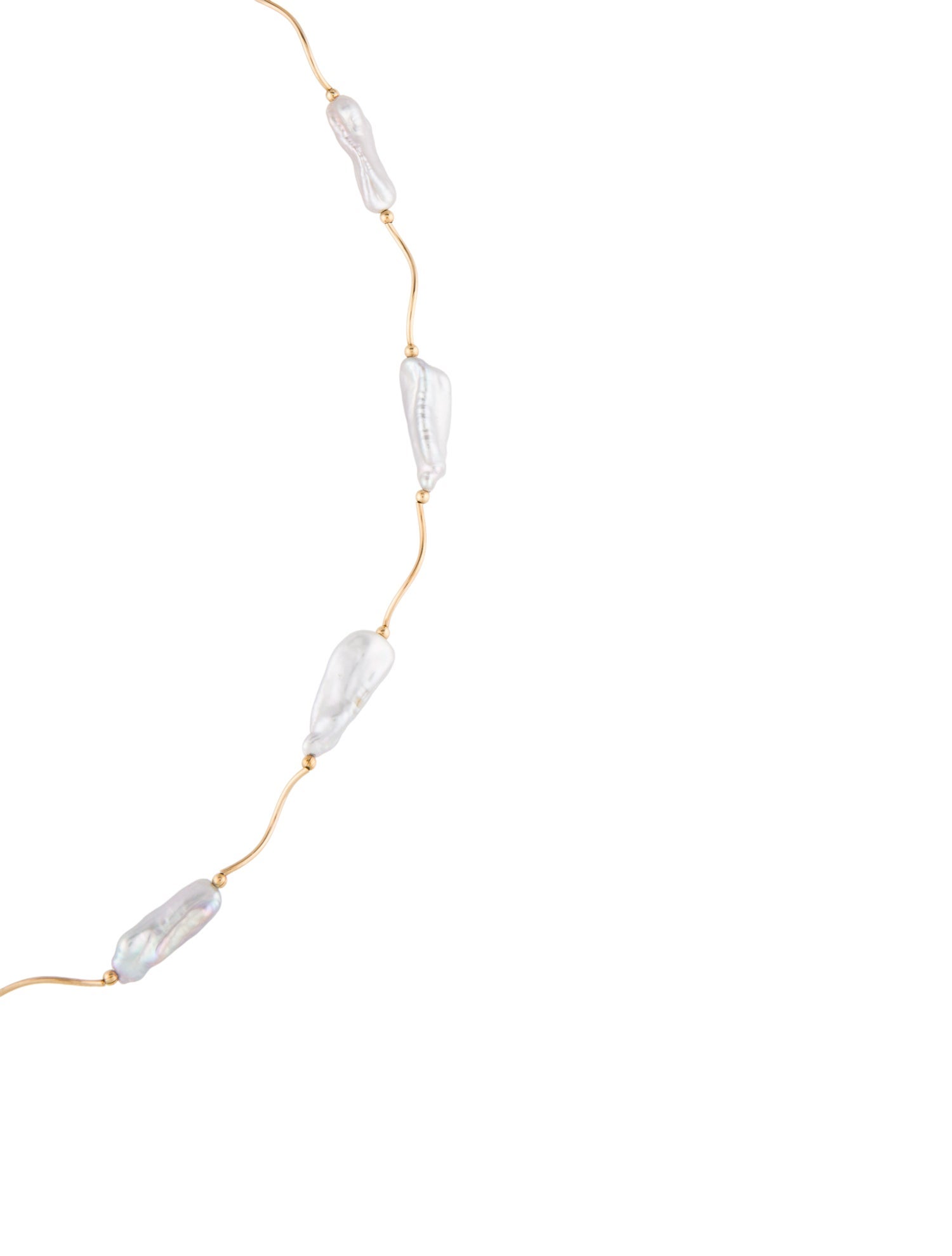 Necklace 14K Keshi Pearl Wavy