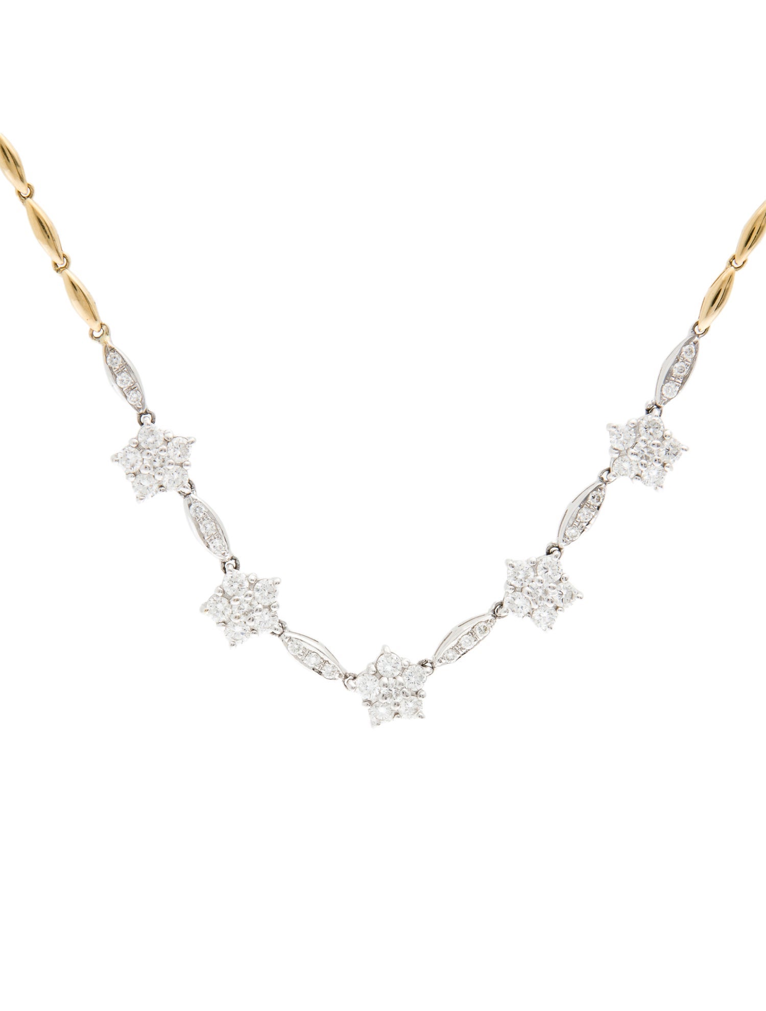 Necklace 18K 1.98ctw Diamond Fleurette Collar