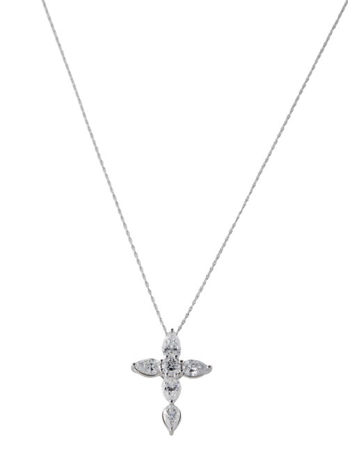 Necklace 14K 1.14ctw Lab-Grown Diamond Cross Pendant Necklace