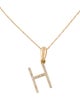 Necklace 14K Diamond Initial 'H' Pendant Necklace