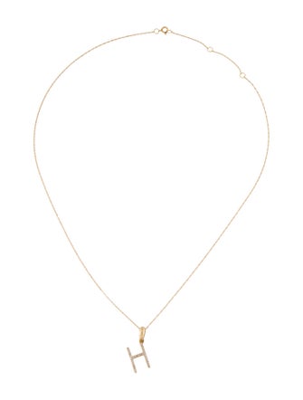 Necklace 14K Diamond Initial 'H' Pendant Necklace