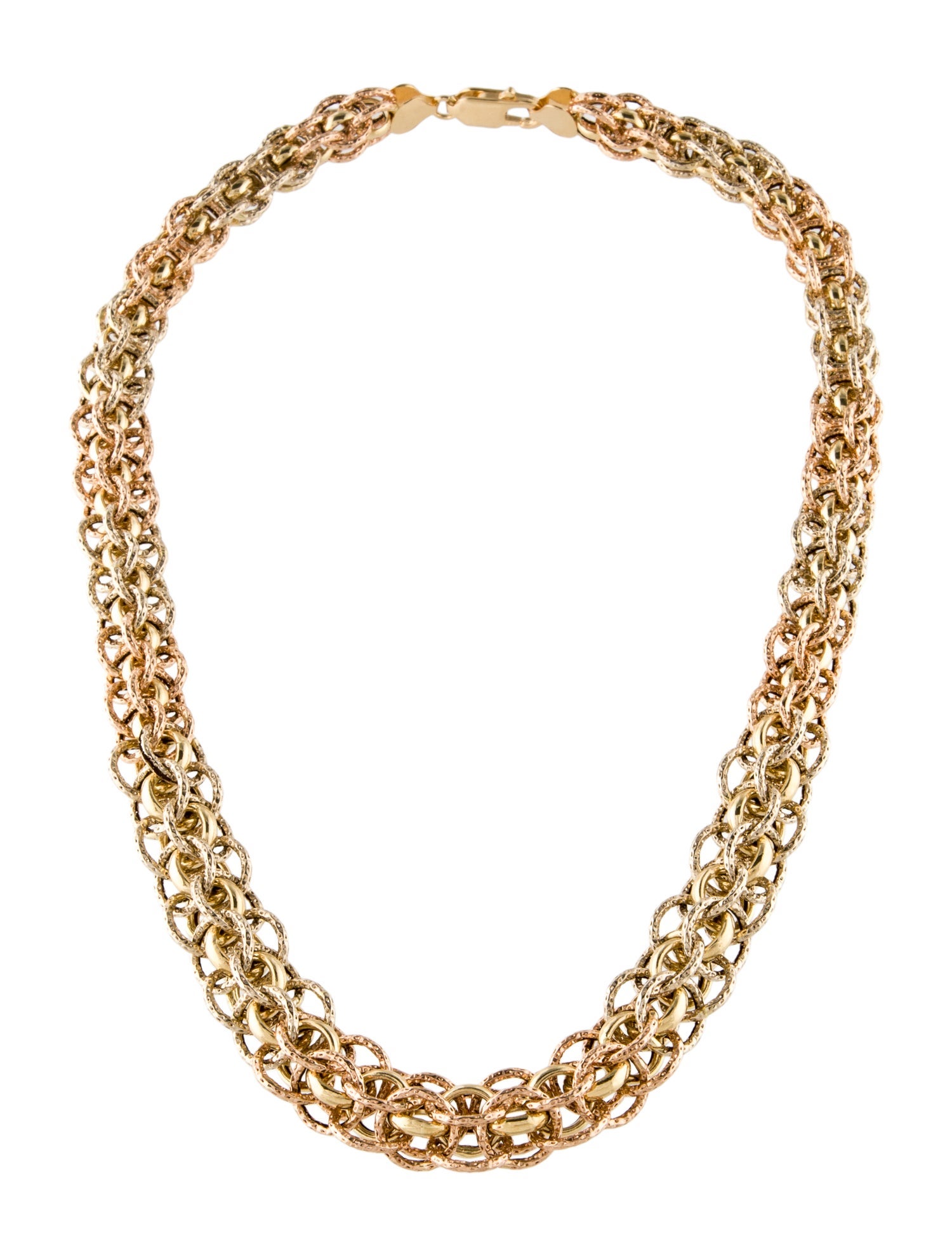 Necklace 18K Two-Tone Chain Link Necklace