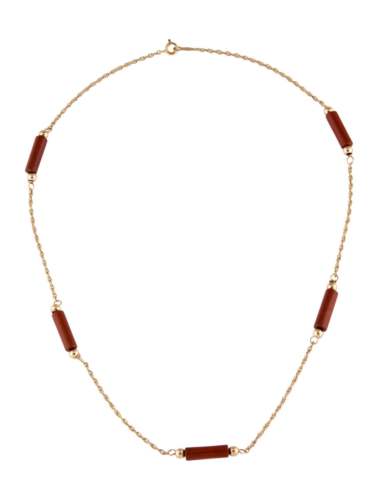 Necklace 14K Jasper Station Choker