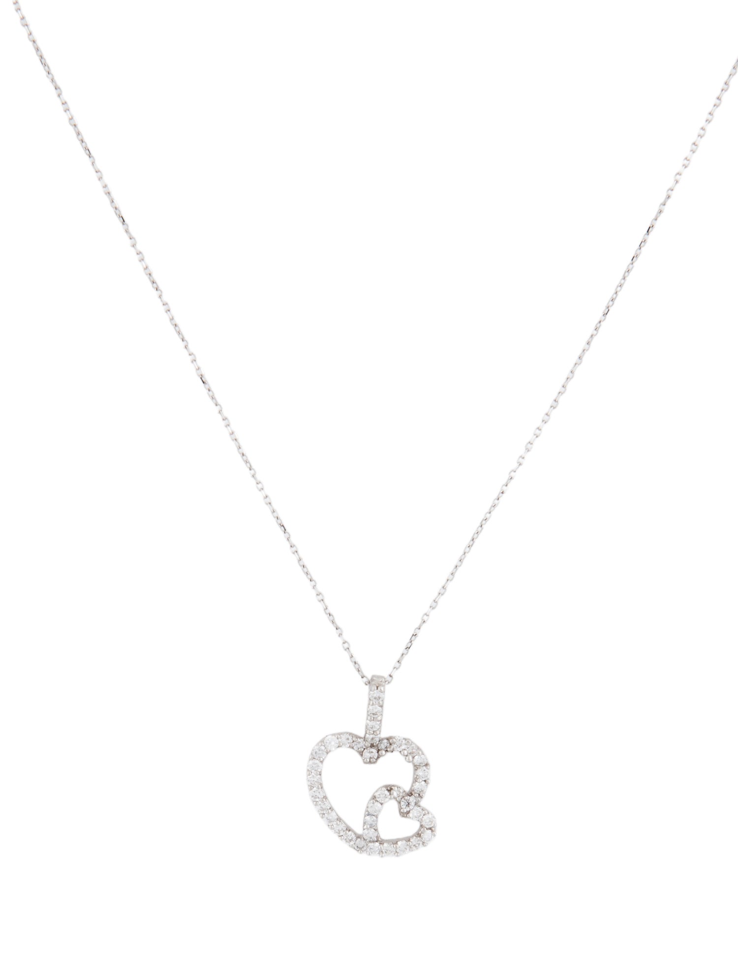 Necklace 14K Lab-Grown Diamond Hearts Pendant Necklace