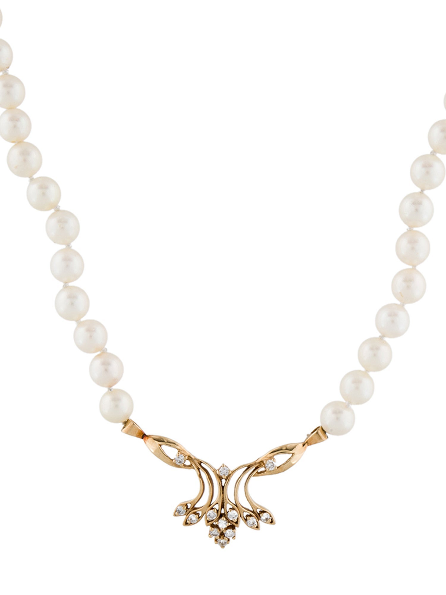 Necklace 14K Pearl & Diamond Pendant